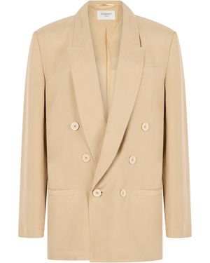 Saint Laurent Silk Blazer - Natural