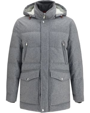 Brunello Cucinelli Cashmere Down Jacket - Gray