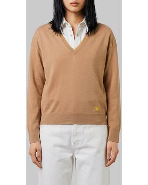 Celine V-Neck Cashmere Sweater - Blue