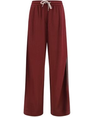Brunello Cucinelli Track Pants Cotton-Silk - Red