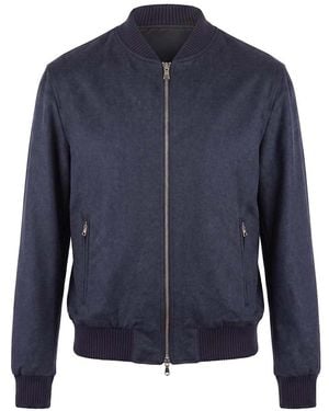 Barba Napoli Cashmere Varsity Jacket - Blue
