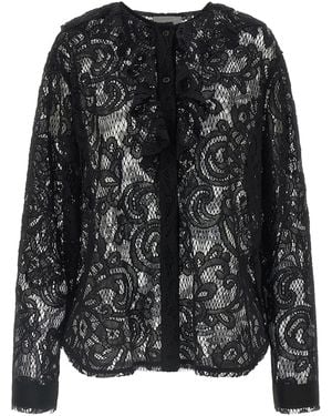 Nude Lace Shirt - Black
