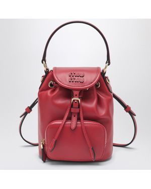 Miu Miu Small Leather Backpack - Red