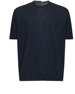 Uma Wang Wool And Silk Crepe Crewneck Sweater - Blue