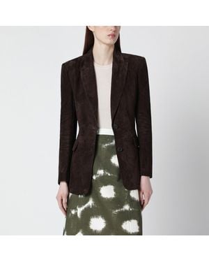 SWD by S.w.o.r.d. Singlebreasted Suede Jacket - Black