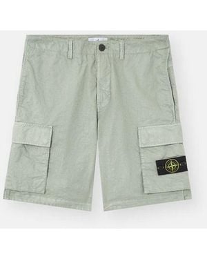 Stone Island Wide Leg Cargo Shorts Pants - Green