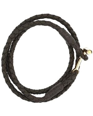 Tom Ford Braided Leather Bracelet - Black