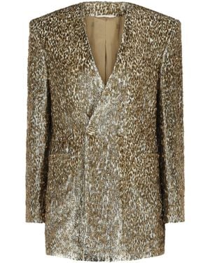 Givenchy Beaded Animal Print Single-Breasted Blazer - Multicolor