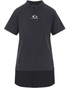 Balenciaga Slate Cotton T-Shirt Dress - Black