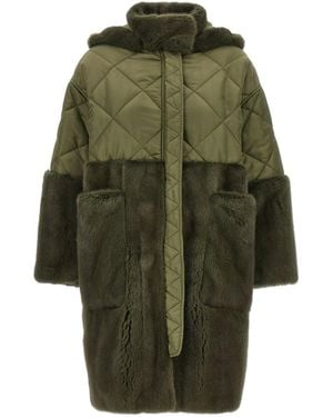 Blancha Nylon Diamond-Visone Fur - Green