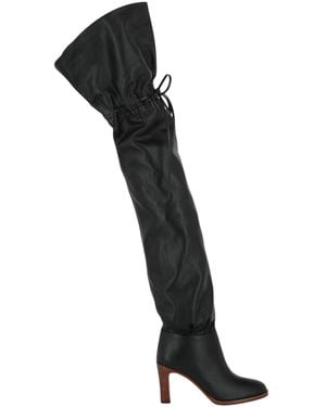 Gucci Deauville Cinched Over-The-Knee Boots - Black