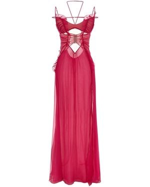 Nensi Dojaka Silk Long Dress - Pink