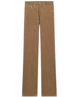 Saint Laurent Clyde Wide Leg Pants Cotton Pants - Natural