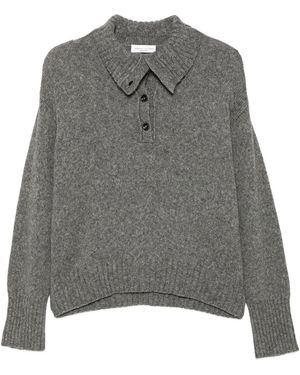 Roberto Collina Maglione Con Colletto Abbottonato - Gray