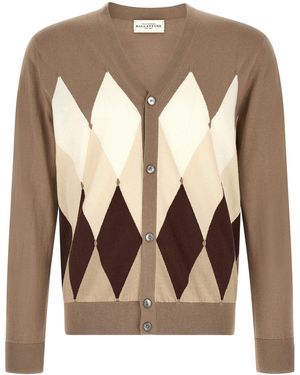 Ballantyne Cardigan Argyle - Brown