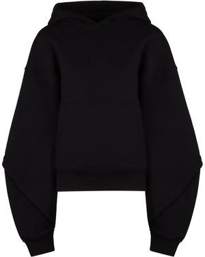 Mugler Oversize Cotton Hoodie - Black