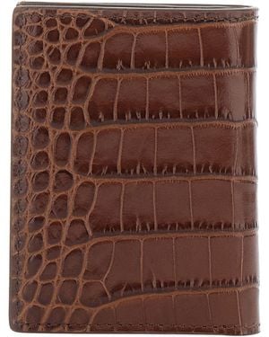 Tom Ford Embossed Bifold Lined Wallet - Brown