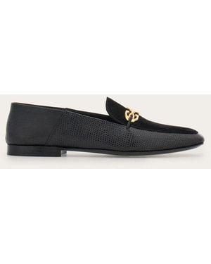 Ferragamo Leather Loafer Shoes - White
