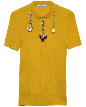 Prada Virgin Wool Crewneck - Yellow