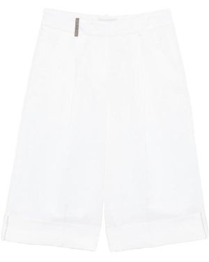 Peserico Pants Straight-Leg Linen - White