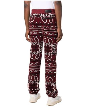 Amiri Printed Bandana Fleece Pants - Red