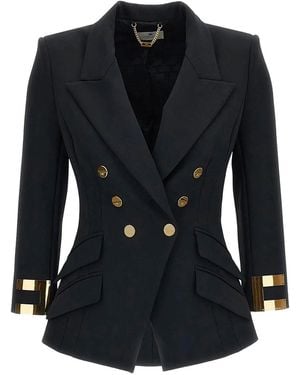 Elisabetta Franchi Double-Breasted Blazer - Black