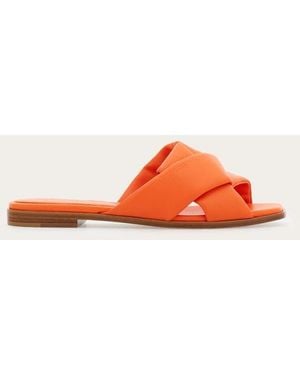 Ferragamo Lambskin Slide Sandals - Orange