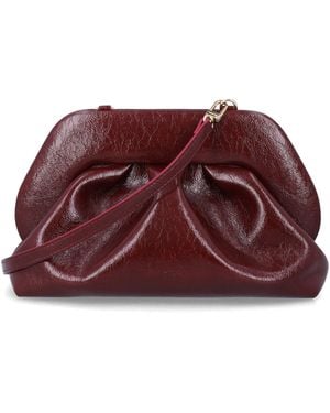 THEMOIRÈ Bios Vegan Crempled Leather Medium Clutch - Red