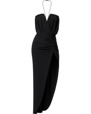 Amazuìn Giselle Lightweight Stretch Jersey Long Strapless Dress With Side Slit - Black
