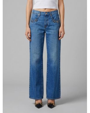 Gucci Bootcut Pants With Horsebit - Blue