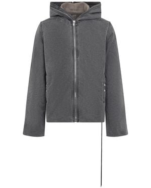Rick Owens Gimp Zip-Front Cotton Jacket - Gray