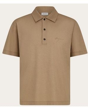 Ferragamo Light Cotton Polo Sweater - Natural