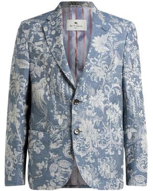 Etro Cotton Viscose Roma Sport Jacket - Blue