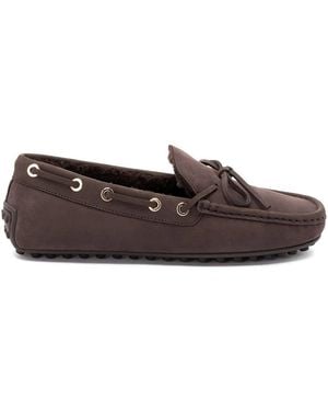 Tod's Nubuck Leather Tie Shoes - Brown