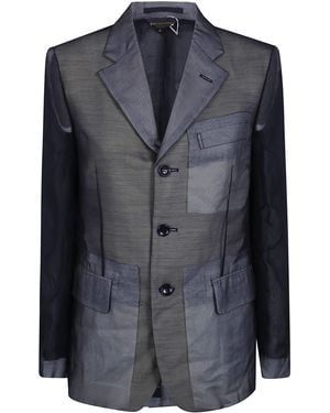 Comme des Garçons Polyester Georgette Thin Classic Blazer Jacket - Black