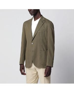 Santaniello Slimfit Singlebreasted Linen Blazer - Green