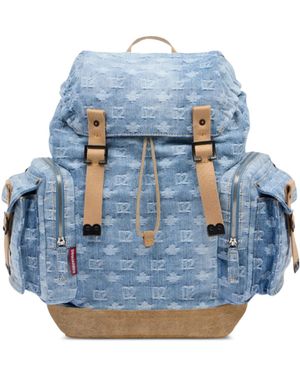 DSquared² Denim Cotton Calf Monogram Backpack - Blue