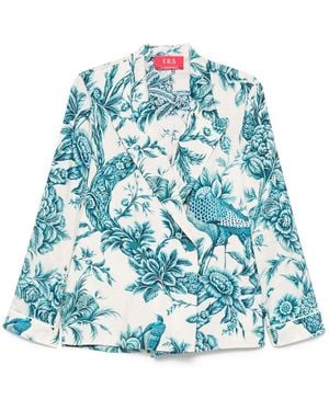 F.R.S For Restless Sleepers Printed Silk Shirt - Blue