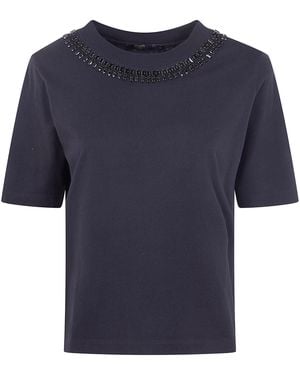 Seventy Jersey Cotton Embroidered T-Shirt - Blue