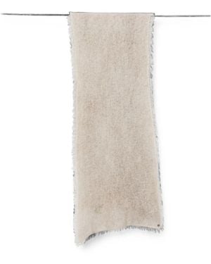 Avant Toi Bicolor Cashmere Scarf 170X40Cm - White