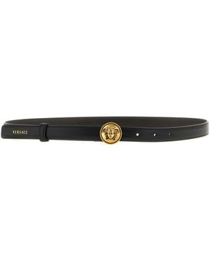 Versace 'Medusa' Buckle Belt - Black