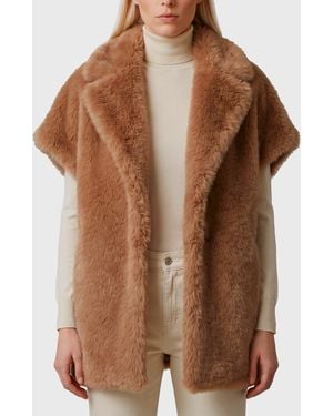 Herno Long-Hair Fur-Effect Sleeveless Vest - Brown