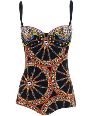 Dolce & Gabbana 'Carretto' One-Piece Swimsuit - Black