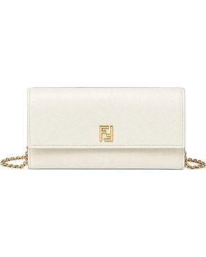 Fendi Ff Continental Chain Wallet - Natural