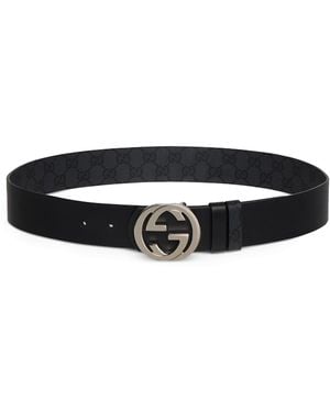 Gucci Reversible Belt With Interlocking Gg Buckle - White