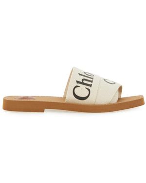 Chloé Logo Flats - White