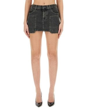 Helmut Lang Solid Mini Skirt - Black