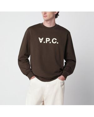A.P.C. Standard Grand Vpc Cotton Sweatshirt - Brown