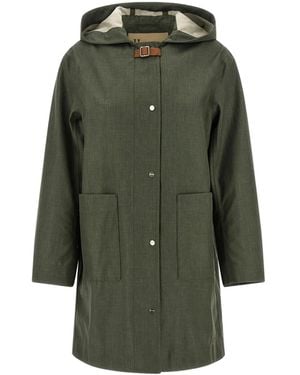 Herno Linen Wool Silk Parka - Green