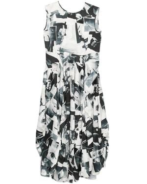 High Sparky Print Midi Dress - White
